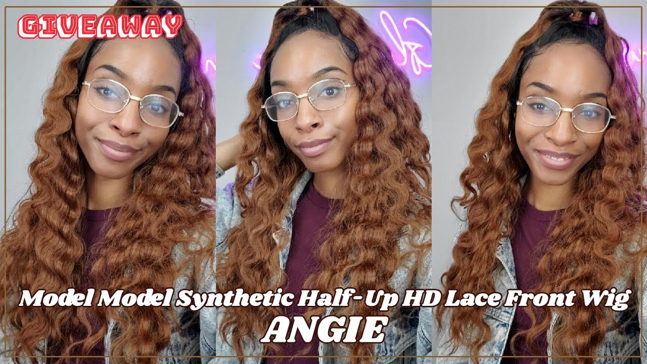 Glamourtress | Model Model Synthetic Half-Up HD Lace Front Wig - ANGIE