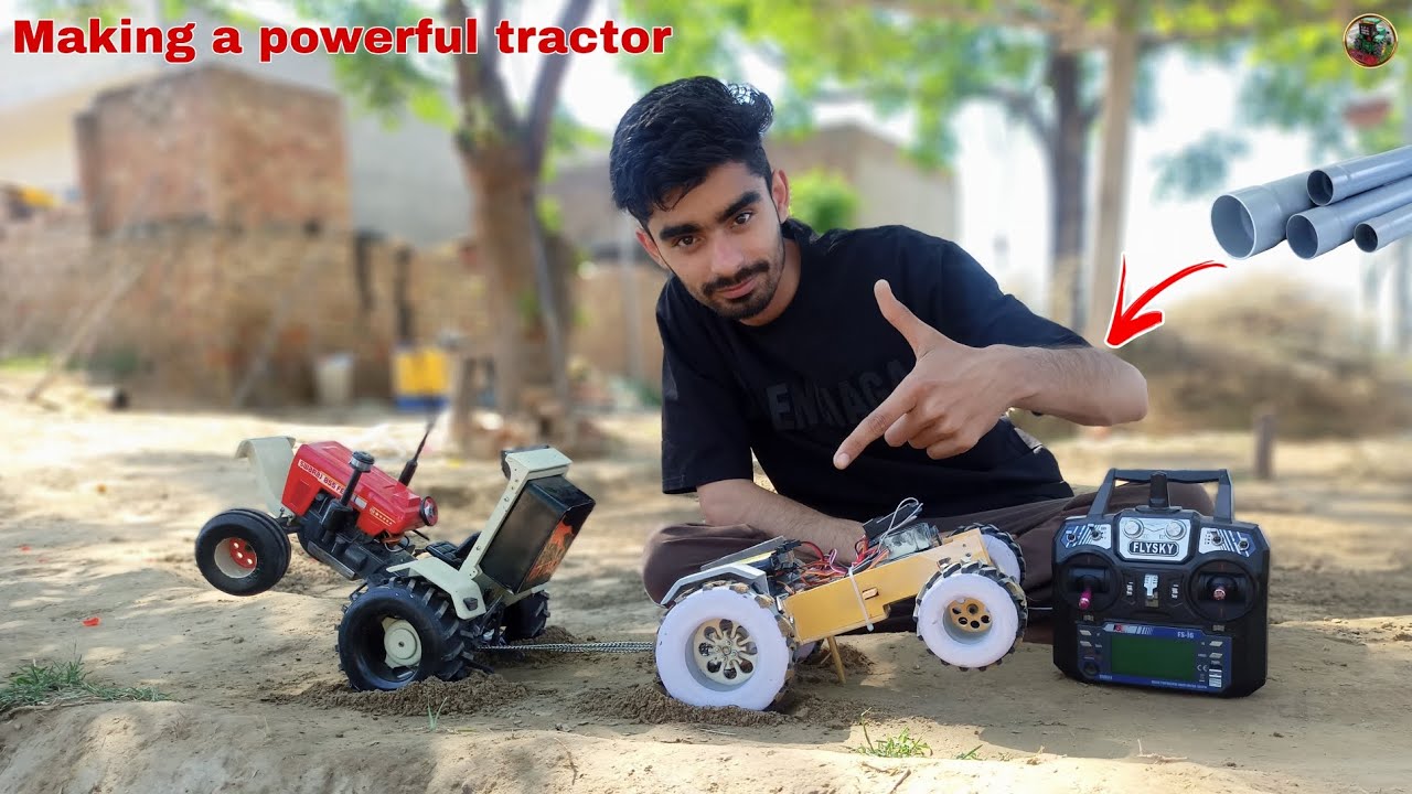 DIY powerful tractor with dc motor using pvc pipe.