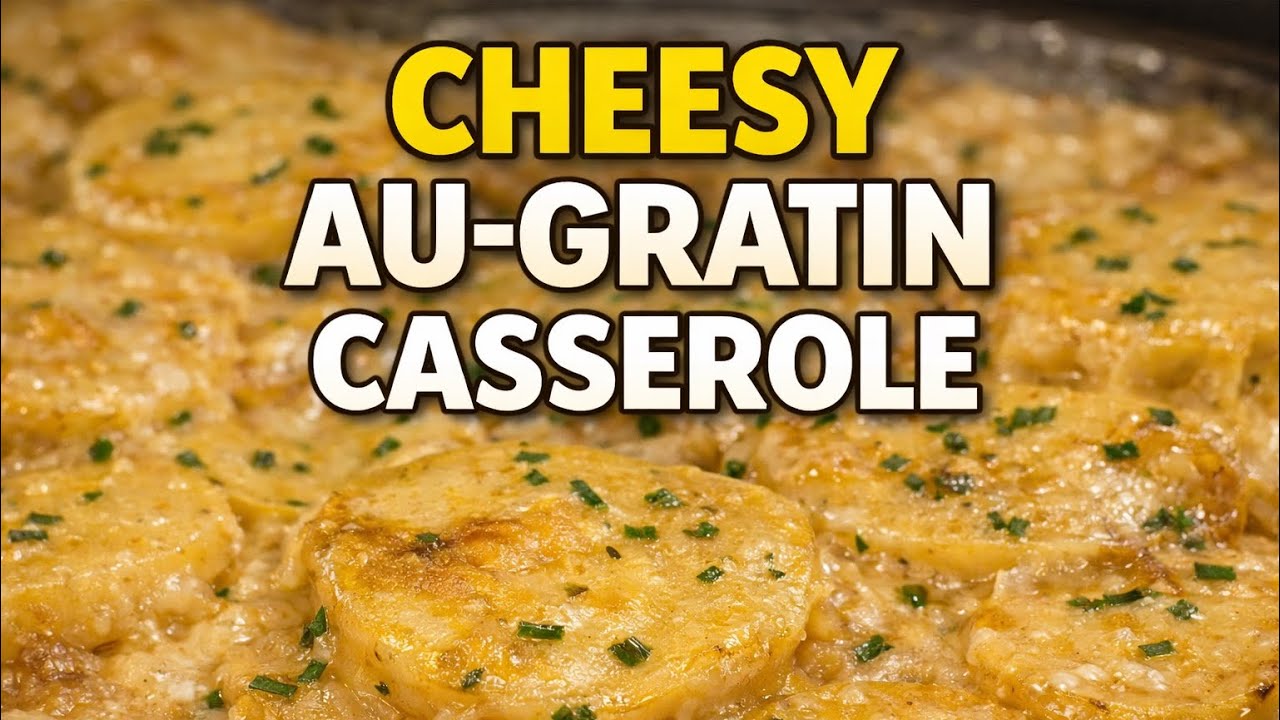 Mushroom Au Gratin Potatoes Casserole Recipe | Easy & Cheesy Side Dish