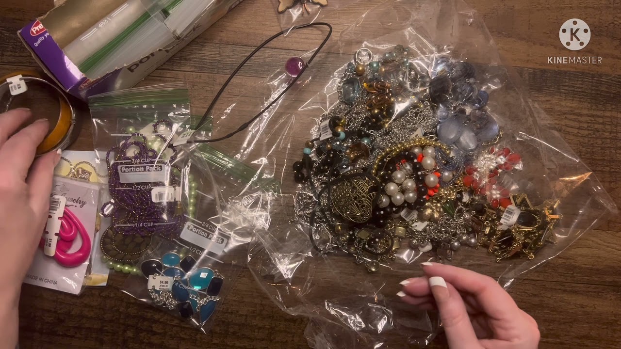 ASMR Sorting Thrift Store Costume Jewelry Haul (no talking)