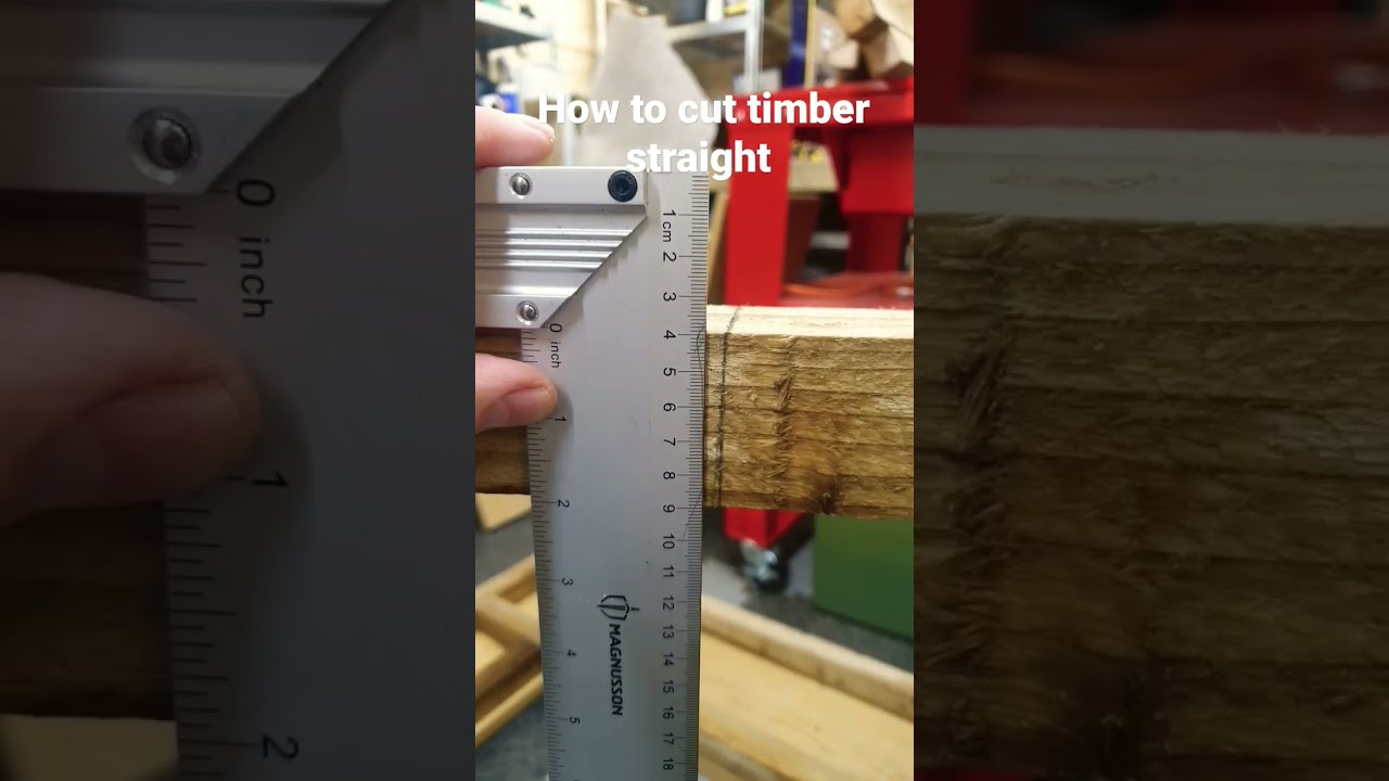 How to make a straight cut in wood / timber #shorts #youtubeshorts #satisfying