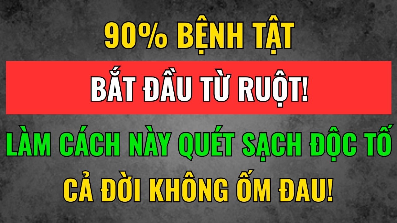 90% Bệnh Tật Bắt Đầu Từ Ruột! Làm Ngay Cách Này Để Quét Sạch Độc Tố, Sống Lâu Sống Khỏe!