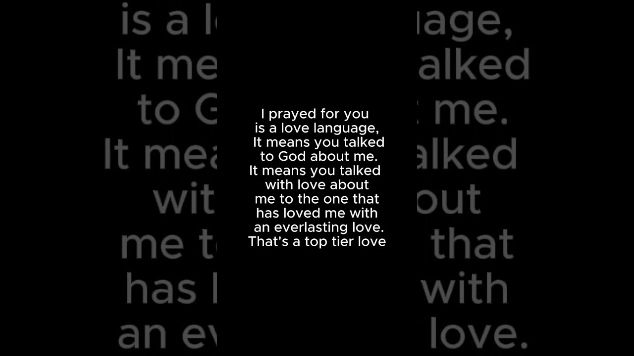 I prayed for you is a love language || Revived to thrive
