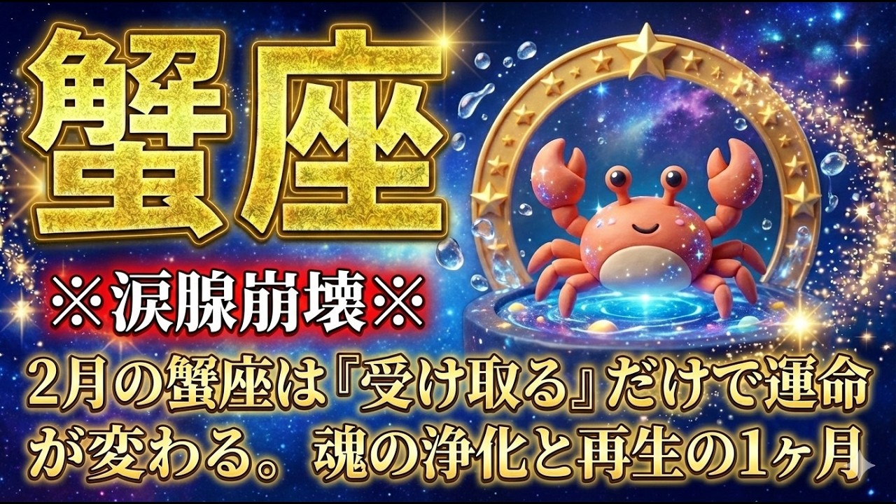 【蟹座♋2月】※涙腺崩壊※ 2月の蟹座は『受け取る』だけで運命が変わる。魂の浄化と再生の1ヶ月