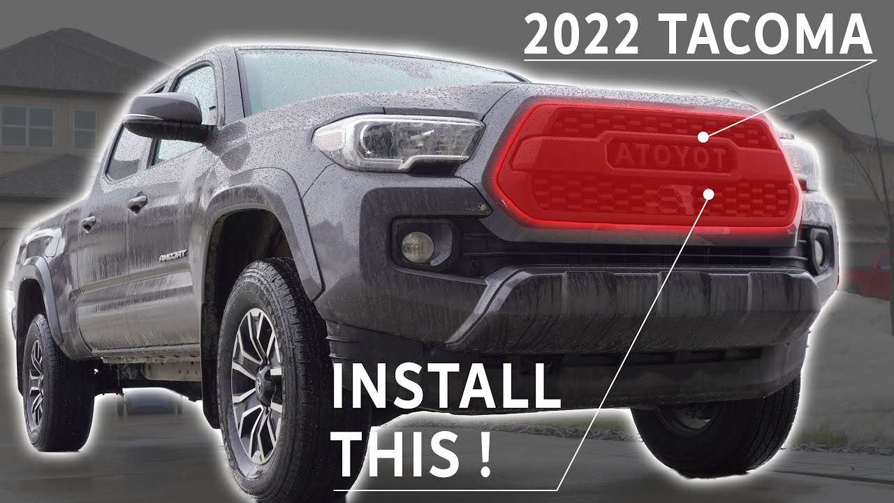 TRD Pro GRILLE INSTALL on the 2022 Toyota TACOMA TRD Sport | EASY DIY