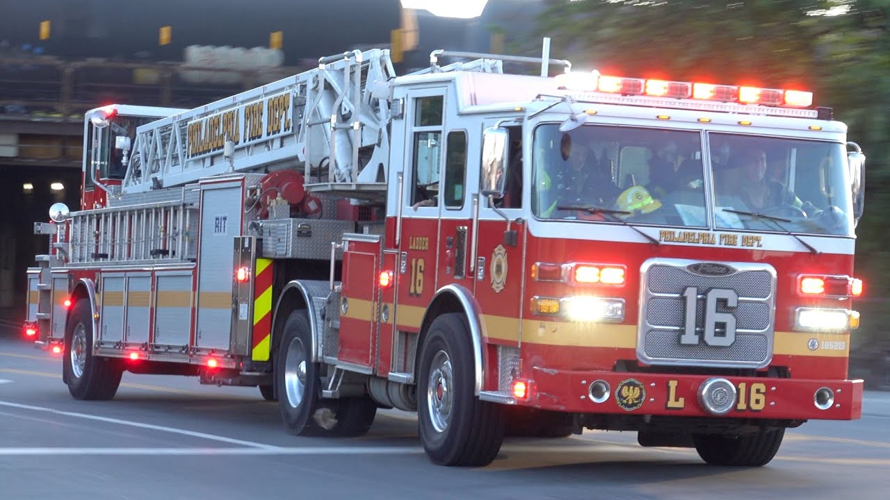 Philadelphia Fire Department Engine 6, Ladder 16 & Medic 46 Responding