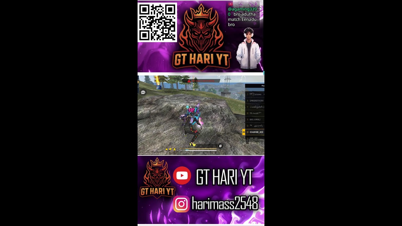 FREE FIRE LIVE TAMIL 🔴 | 30 rupees GIVEAWAY ROOM MATCH 💥 | GT HARI YT
