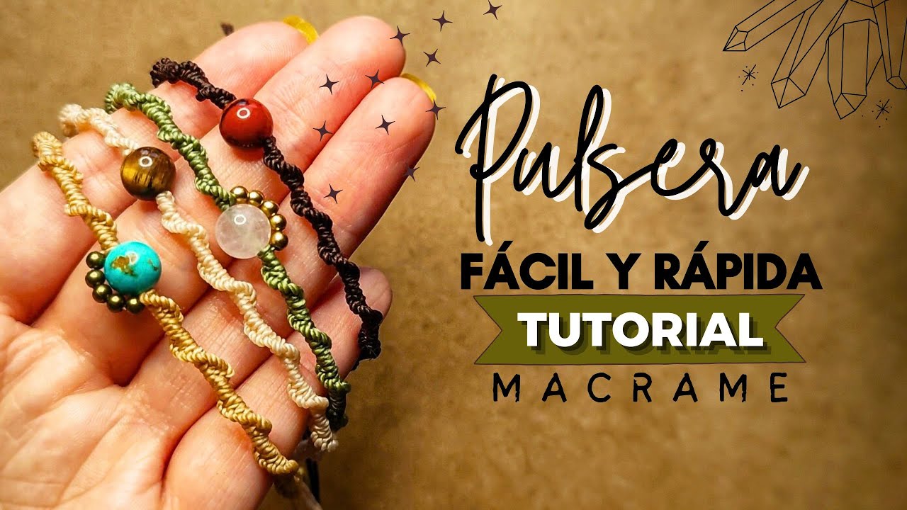 🔮 PULSERA de Macrame FÁCIL espiral con Piedra en el medio #35 | DIY Easy Macrame Bracelet with Stone