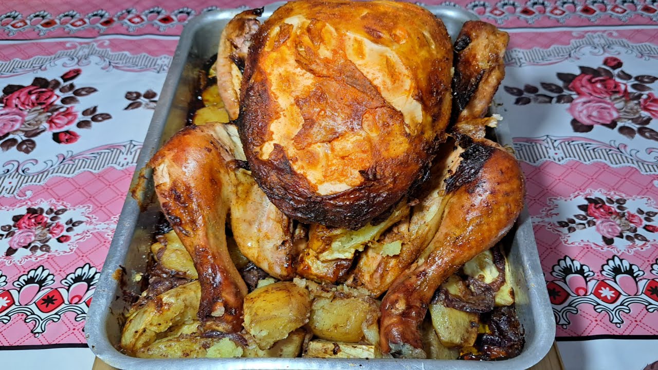 ✅FRANGO ASSADO DE DOMINGO COM BATATA - DOURADINHO E SUCULENTO!