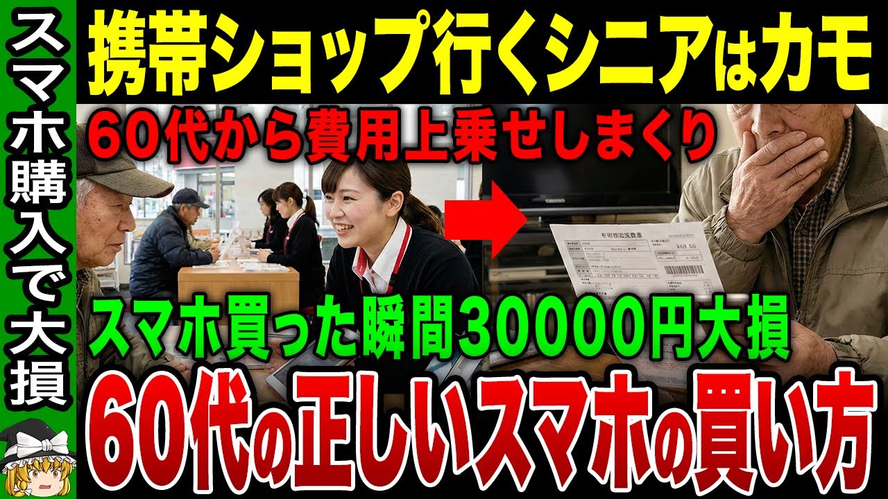 【暴露】携帯ショップでスマホ買うな！頭金・オプション地獄で10万円損する仕組みと回避策【ゆっくり解説】