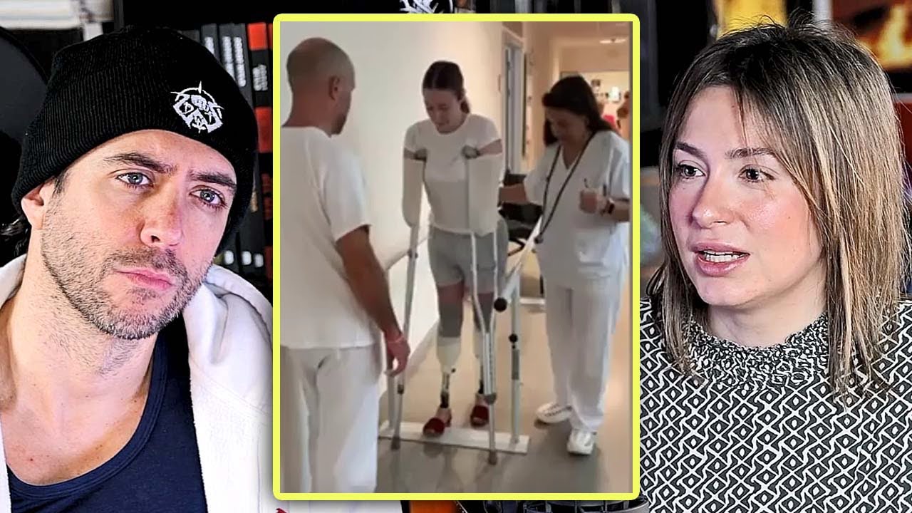 Carla Maronda explica a Jordi Wild cómo está aprendiendo a caminar de nuevo con sus prótesis
