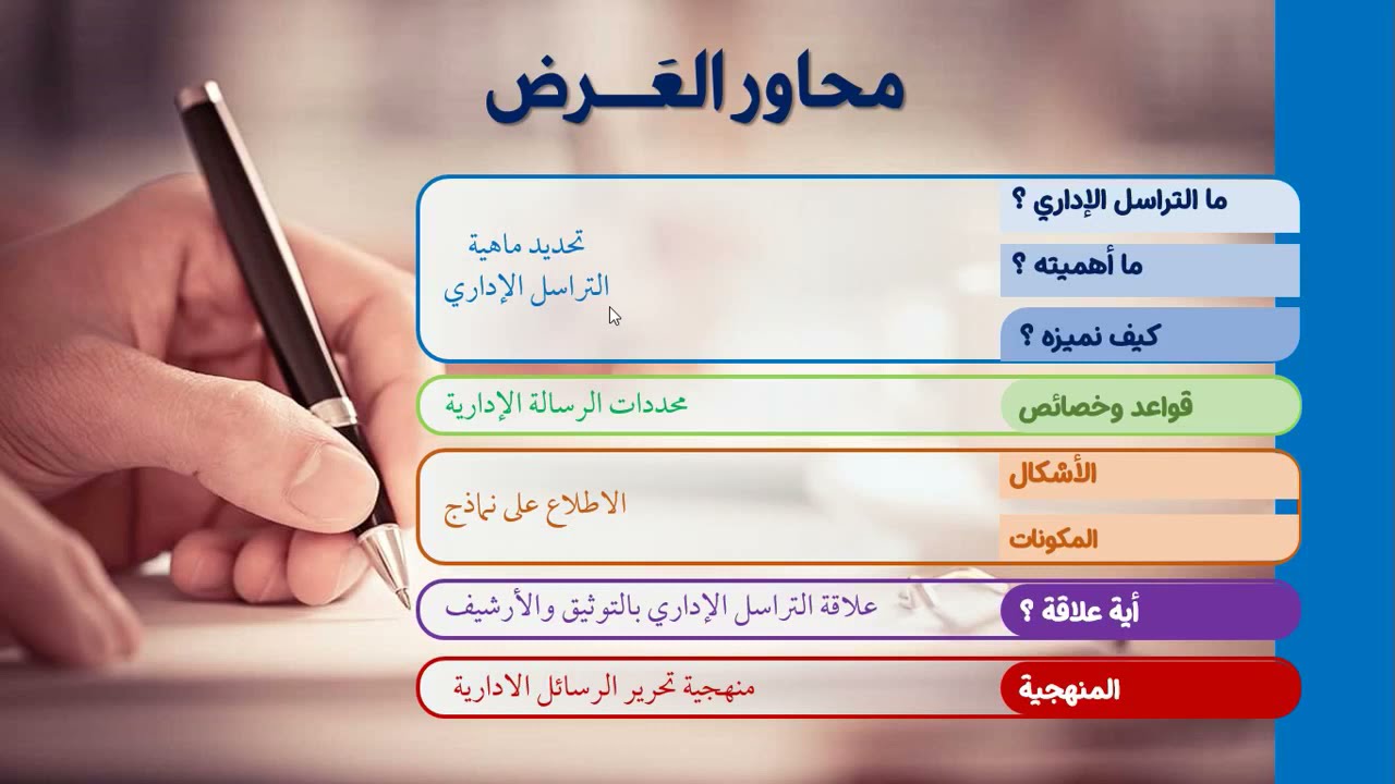 التوثيق / التراسل الاداري - امتحان أطر الدعم الاداري والتربوي والاجتماعي