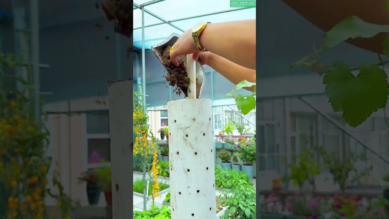 DIY Vertical Pipe Garden Made Simple! #plants #shorts