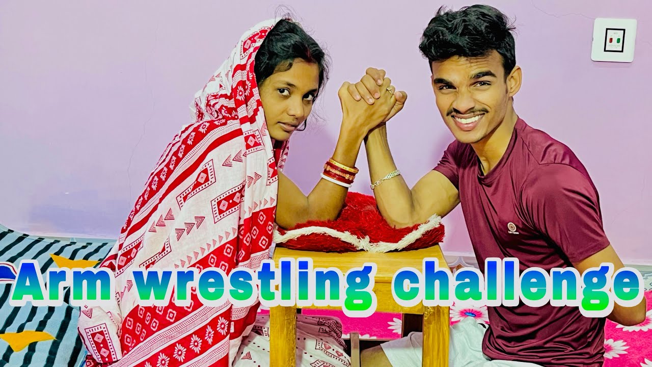 Arm wrestling challenge husband and wife | arm wrestling challenge 