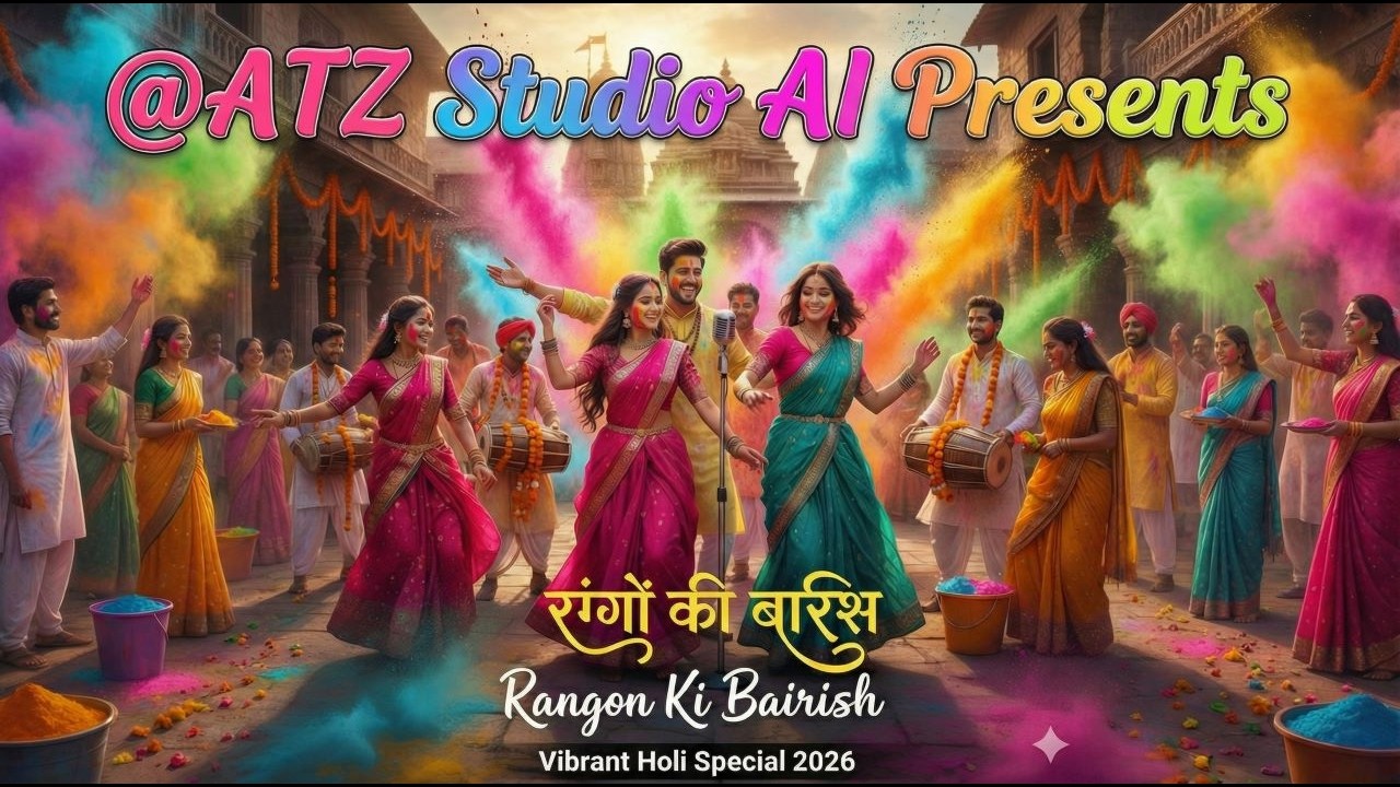 Rangon Ki Baarish | Vibrant Holi Special Dance Anthem 2026 | Melodious Folk Fusion | ATZ Studio AI