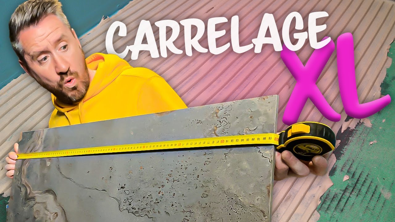 JE POSE UN CARRELAGE XL AU SOL ! La taille, ça compte ? (Rénovation salle de bains - EP 32)