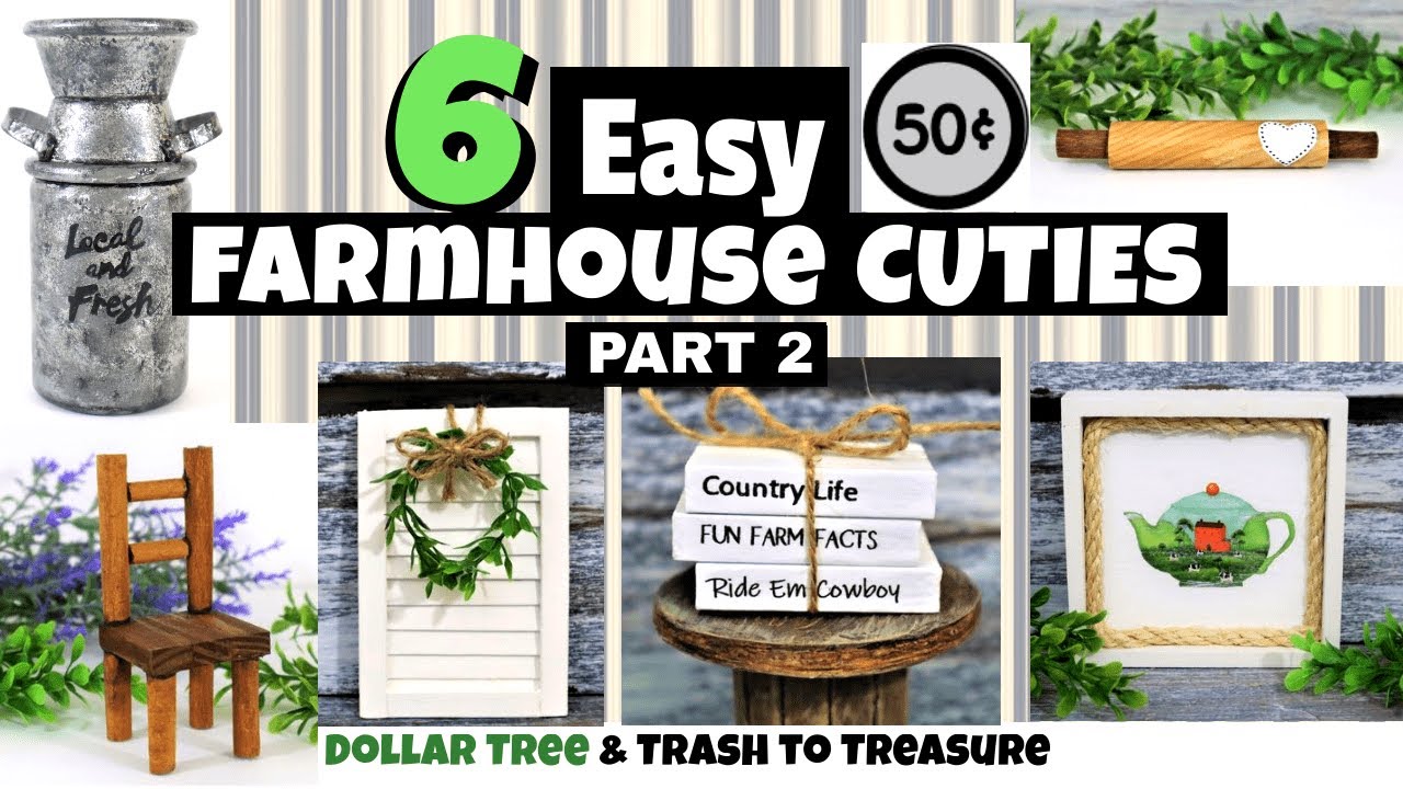 FARMHOUSE Tiered Tray DIYS Part 2 of 3/DOLLAR TREE DIY/SUPER CHEAP FARMHOUSE DECOR/HOT HUMBLE PIE