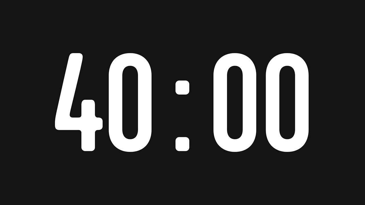 Simple 40 Minute Countdown Timer Silent with alert