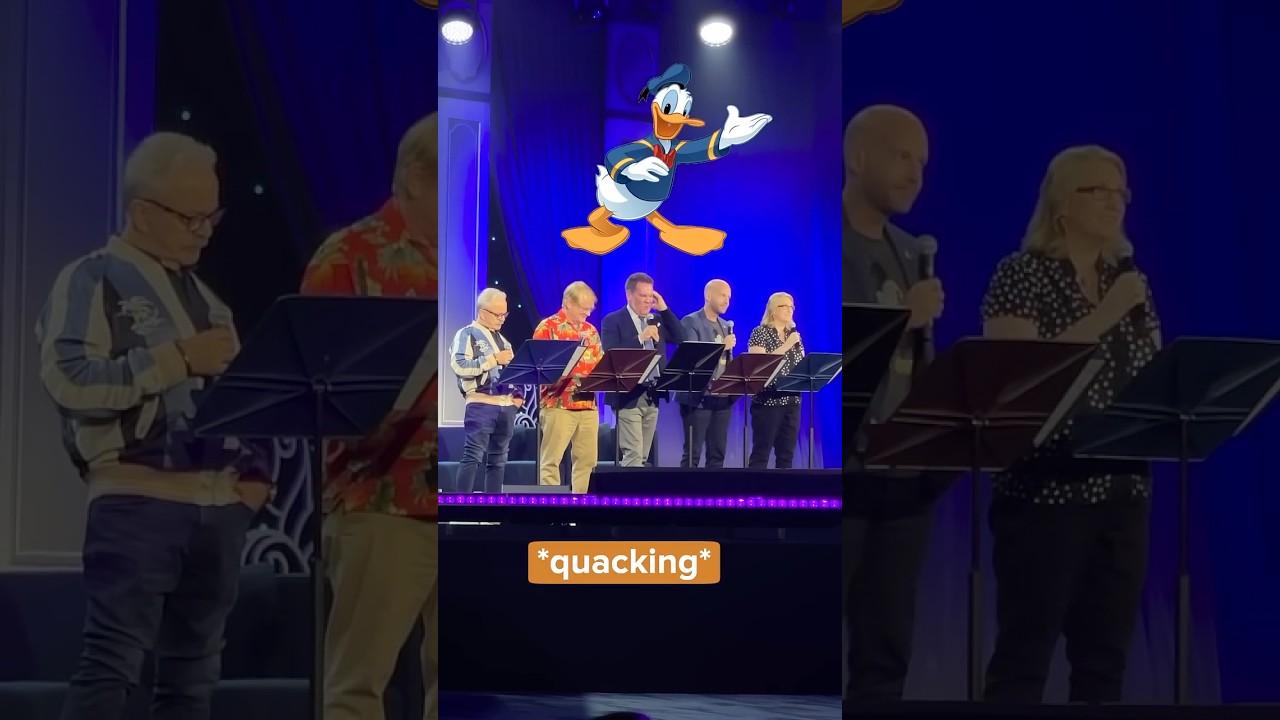 The voices of Mickey, Minnie, Goofy, Donald and Pete sing LIVE at Disney&rsquo;s D23 Expo