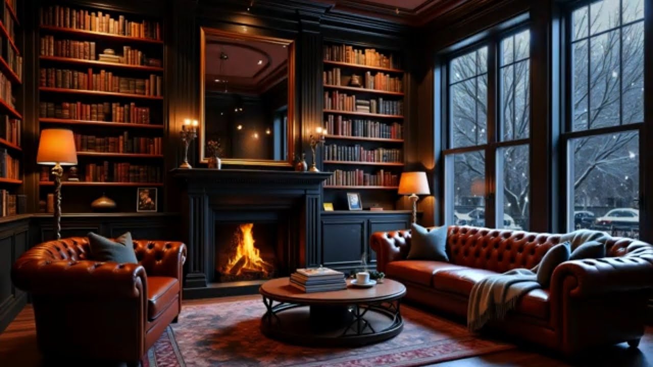 Cozy Winter Jazz Piano 🎹 Sophisticated Snowy Evening Ambience