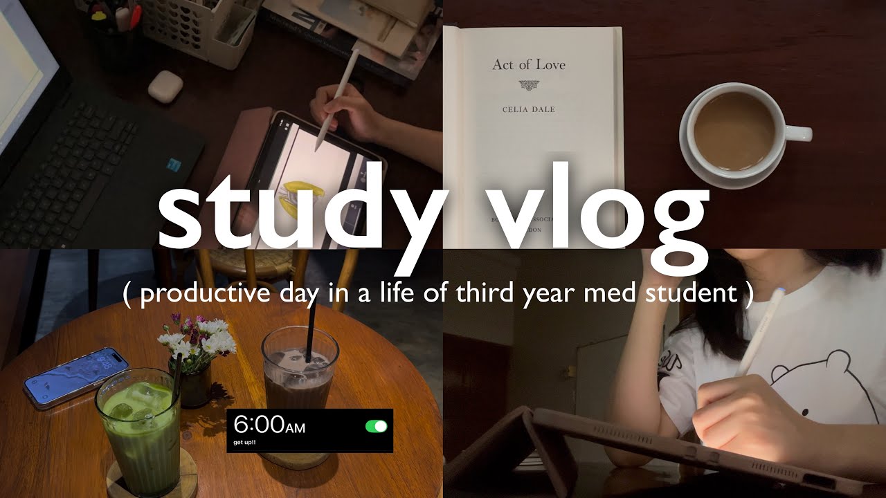 6AM STUDY VLOG ★ morning routine, lots of note taking, VERY productive day in a life of med student