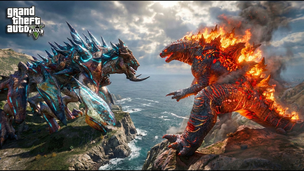 GTA 5 - Godzilla (2024) Vs. Mega Kaiju