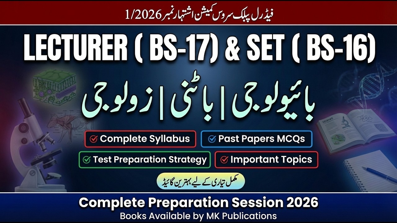 FPSC Lecturer & SET Test 2026 | Complete Syllabus, Paper Pattern & Preparation Tips| Books Available