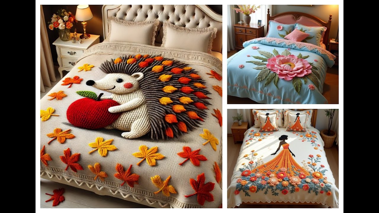 Beautiful three-dimensional wool pattern bed sheet design (share ideas)#crochet #bedsheets #design