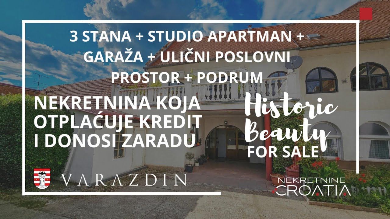 PRILIKA, VARAŽDIN: 3 STANA + GARSONIJERA I GARAŽA + ULIČNI POSLOVNI PROSTOR + PODRUM