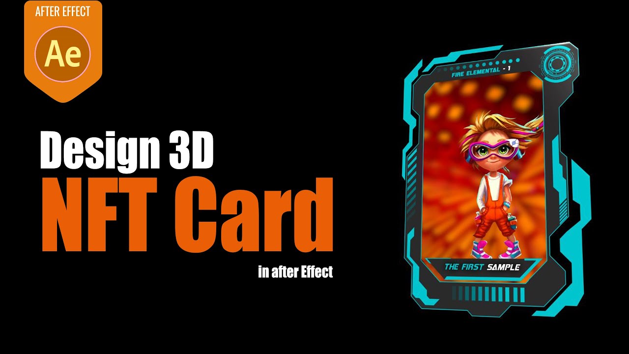 Design cool 3d nft card in after effect | NFT card in after effect| 3d nft card