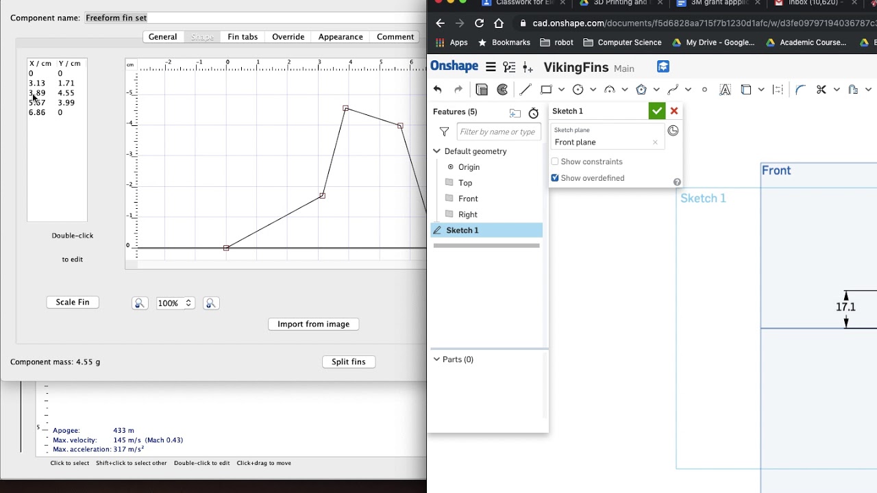 Fin Design from Open Rocket to OnShape