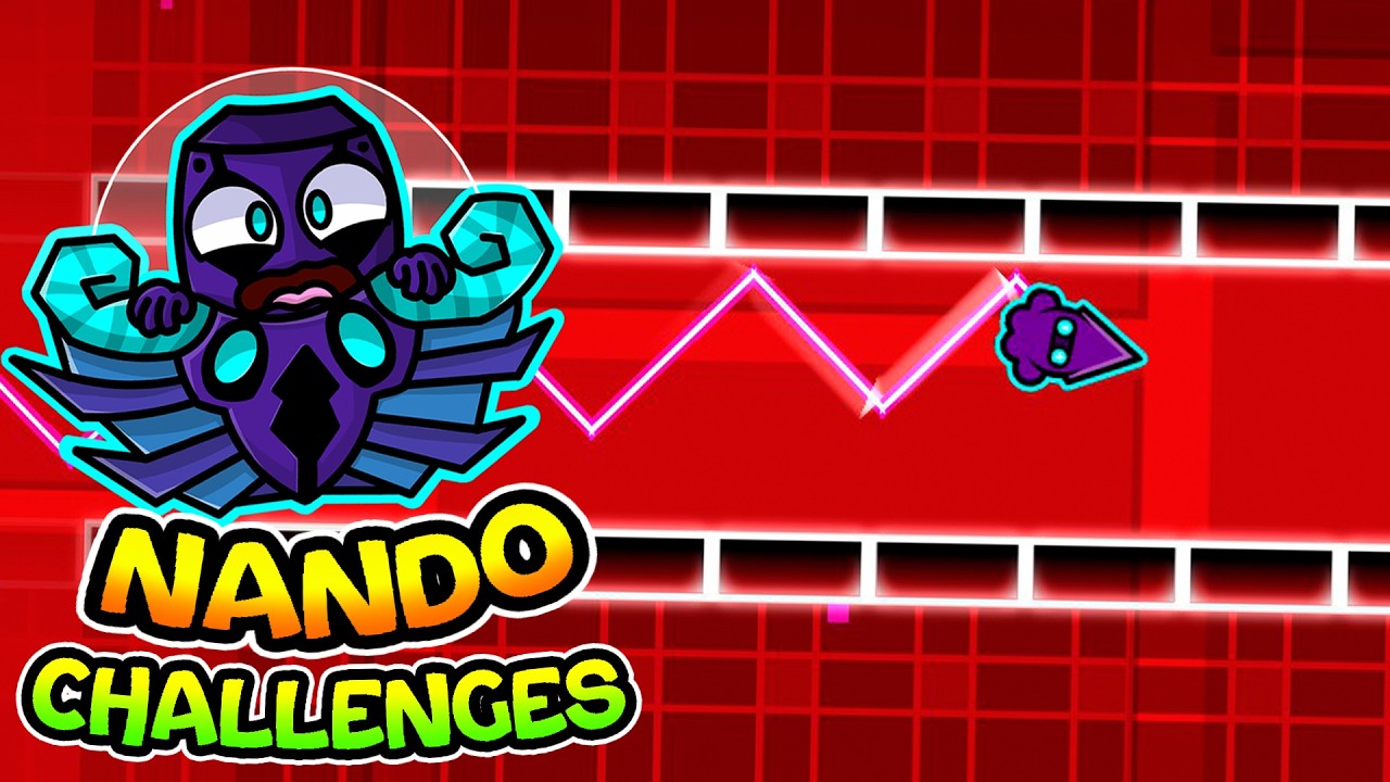 !JUGANDO NANDO CHALLENGES EN GEOMETRY DASH 2.2!