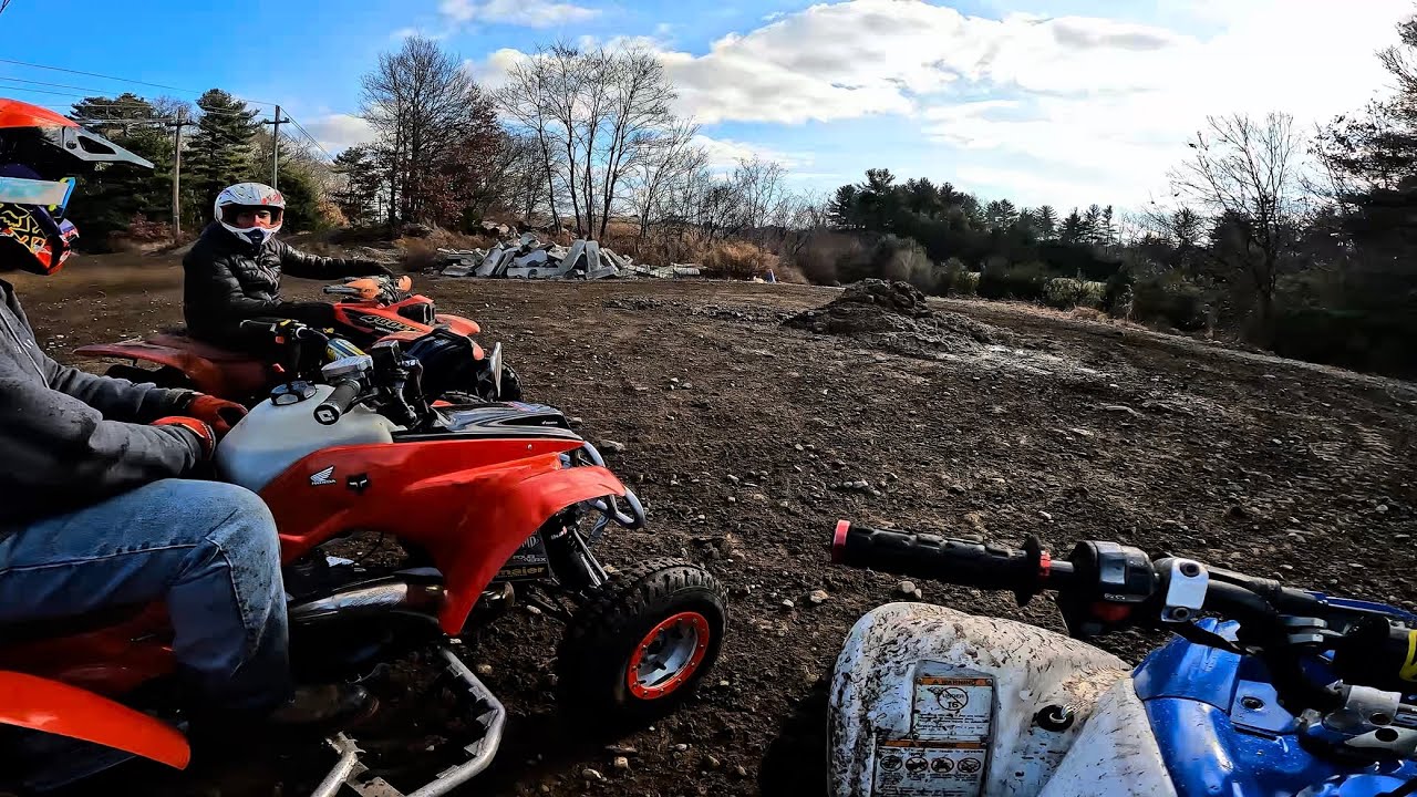 Yamaha 700 Honda 250R and 400Ex on Icy Trails 