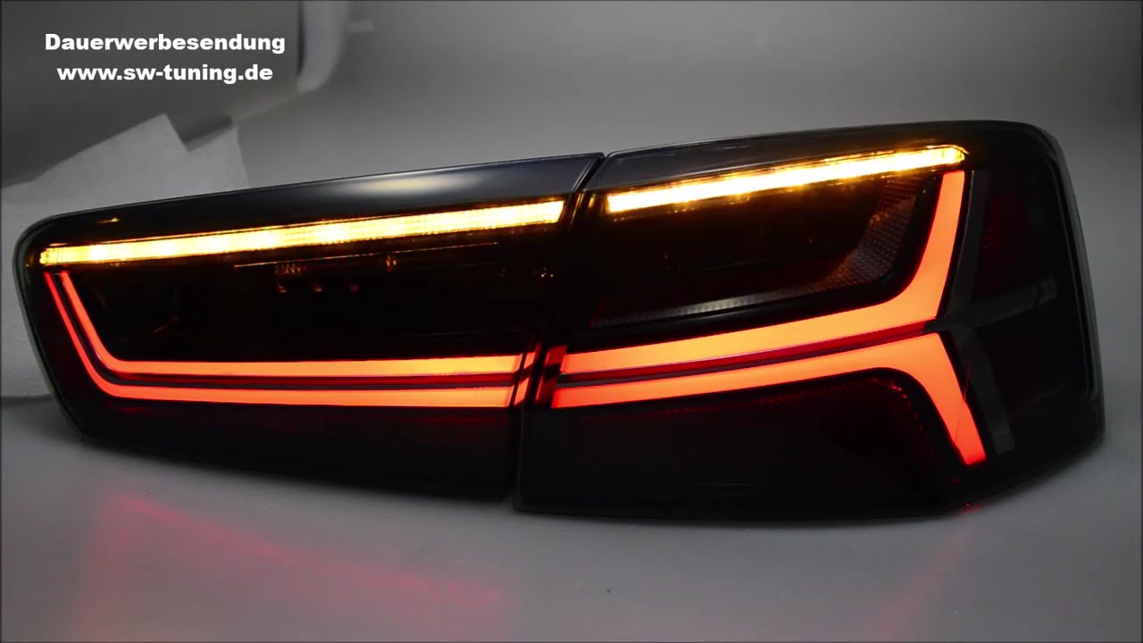 SWCeli LED R&uuml;ckleuchten passend f&uuml;r Audi A6 4G Limousine 11-14 LED Wischblinker black/smoke SWTuning