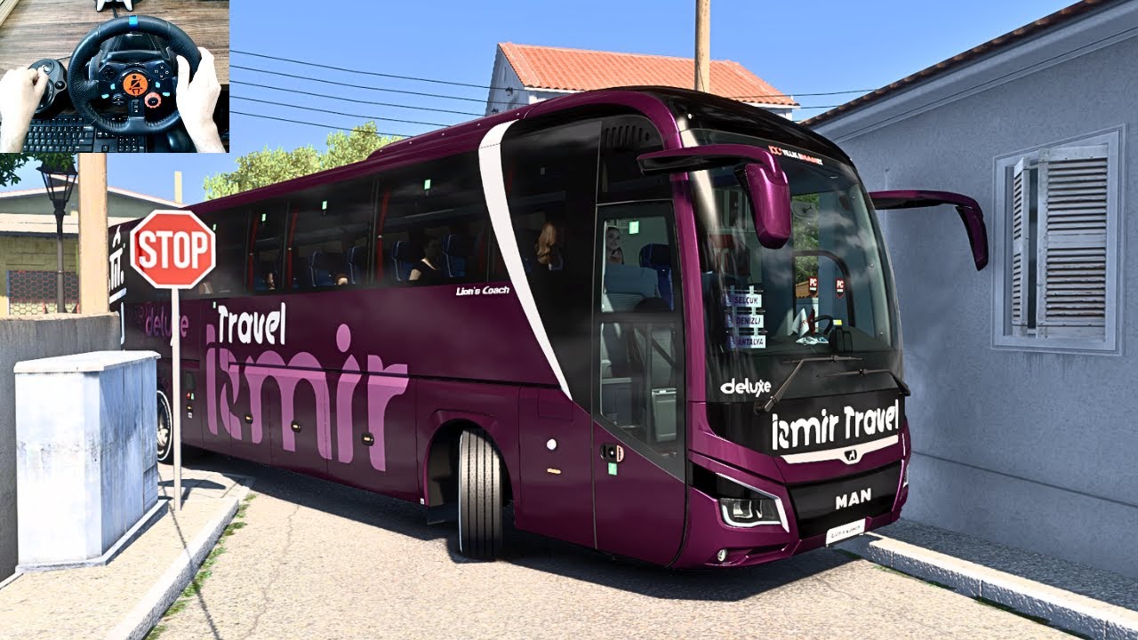 Smooth Bus Driving Through Narrow Roads of Greece | Bus Simulator| Logitech G29 Steering Wheel