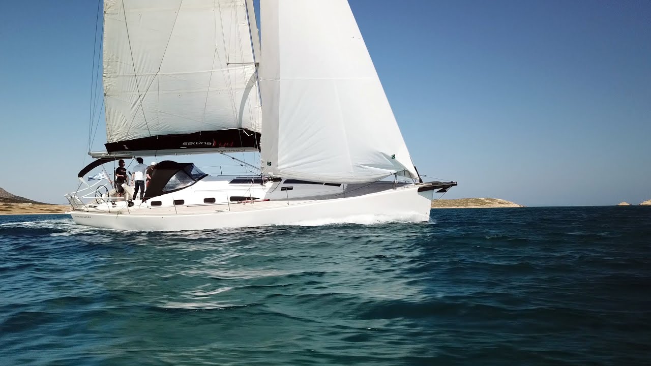 Sousouni, a Salona 44 sailing in the Cyclades