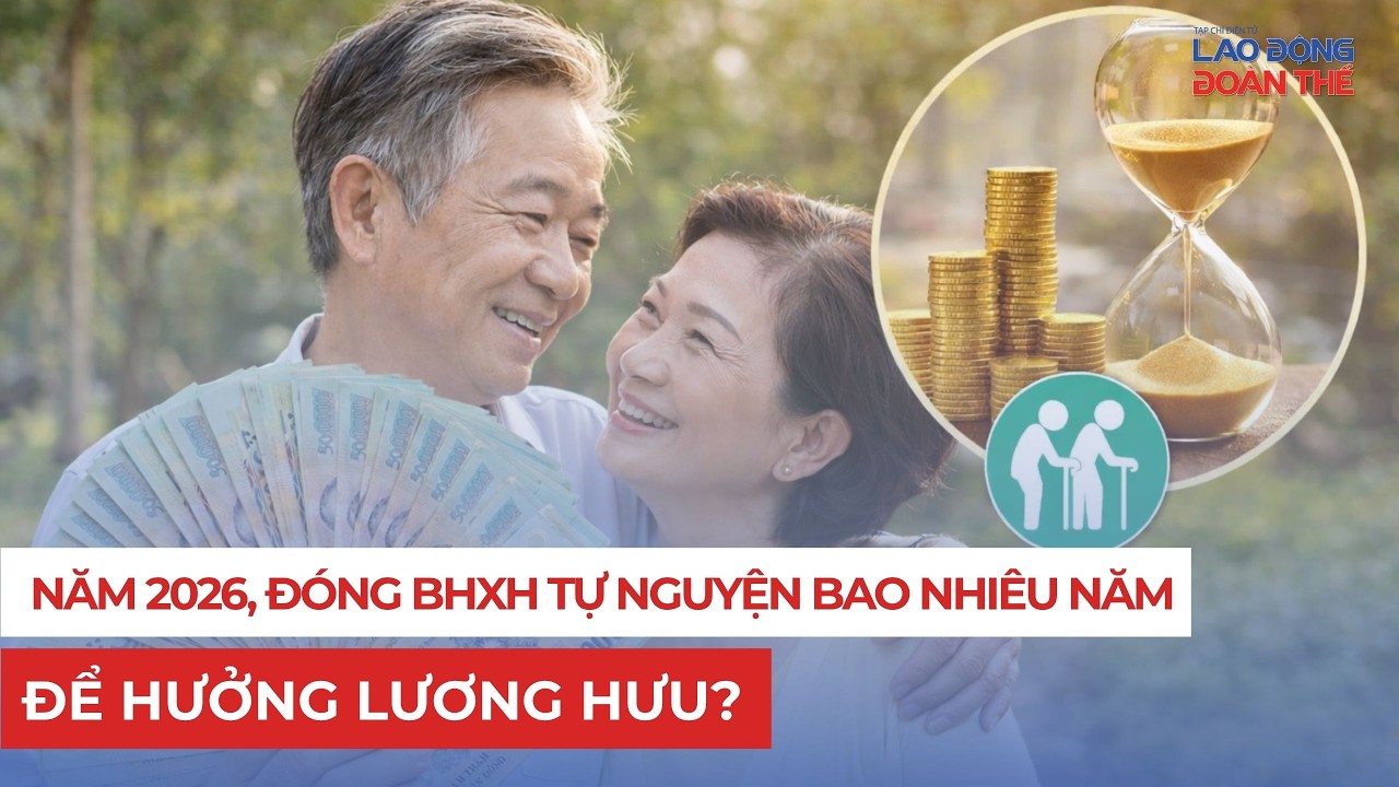 Năm 2026, đóng BHXH tự nguyện bao nhiêu năm để hưởng lương hưu?