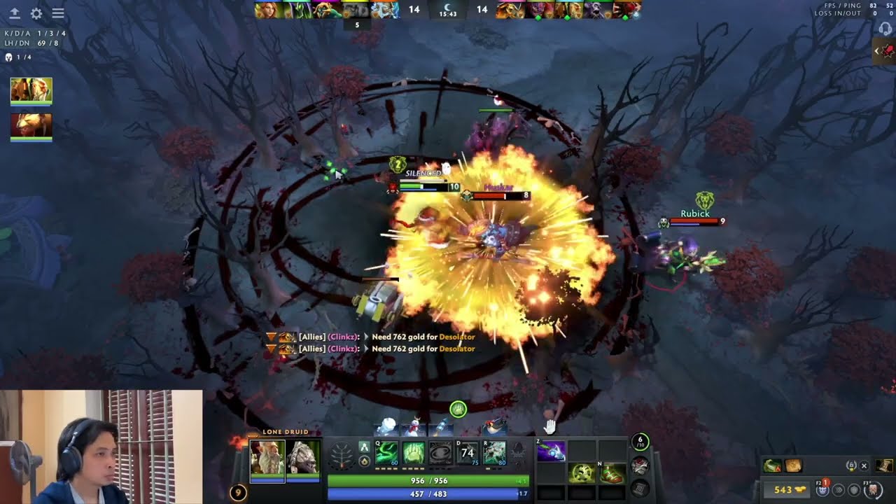 Lone Druid offlane versus annoying team of Windranger, Zeus and Rubick