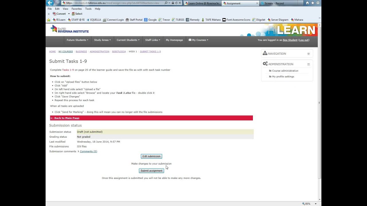 RI Learn: Adding multiple files in an assignment submission