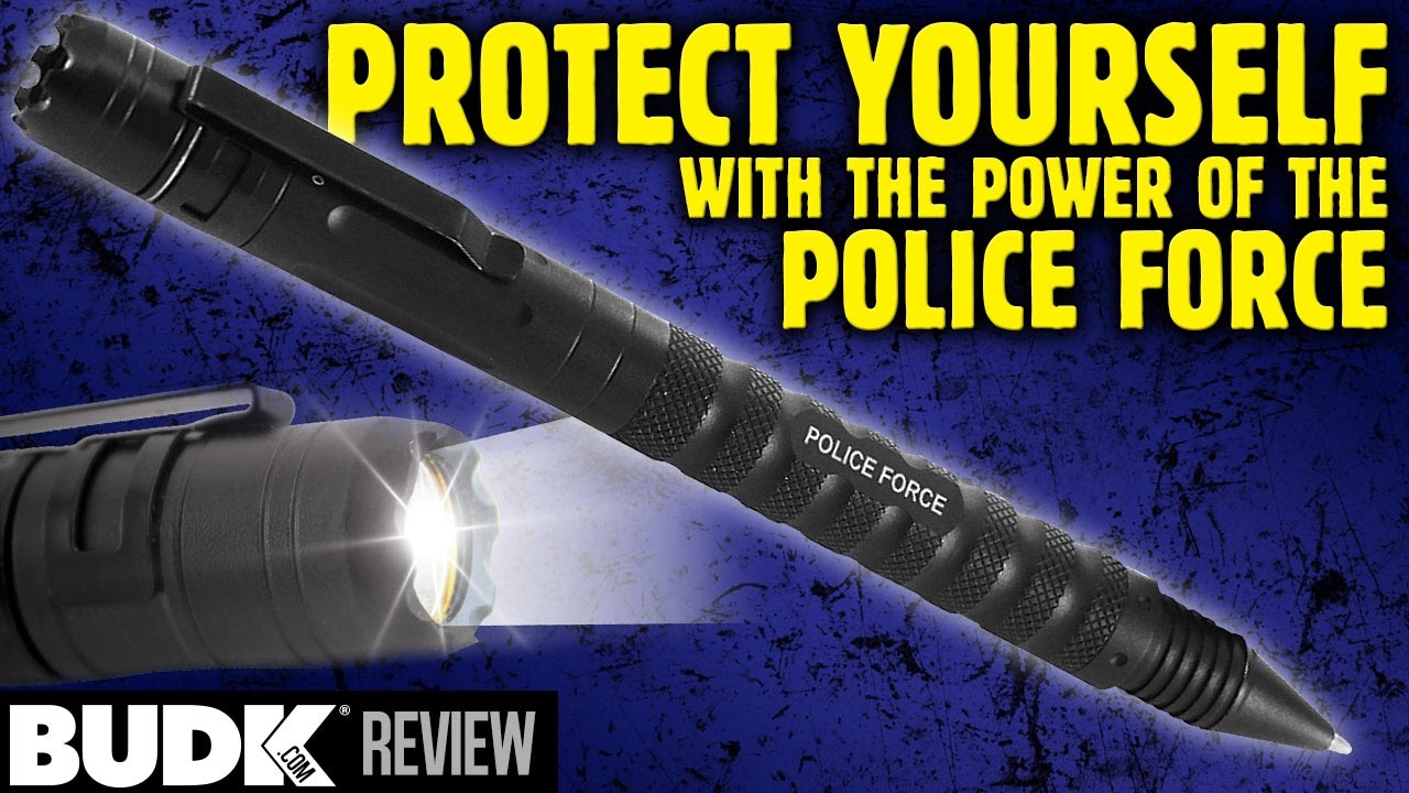 Police Force Tactical Pen LED Flashlight DNA Collector Self Defense Pen