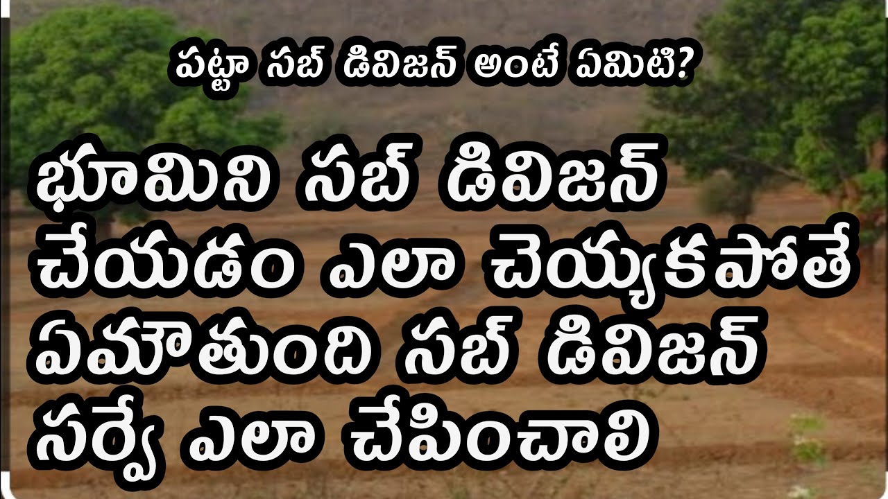 how to apply patta subdivision || agricultural land survey || రైతు పొలం పట్టా సబ్ డివిజన్ చేయడం ఎలా.