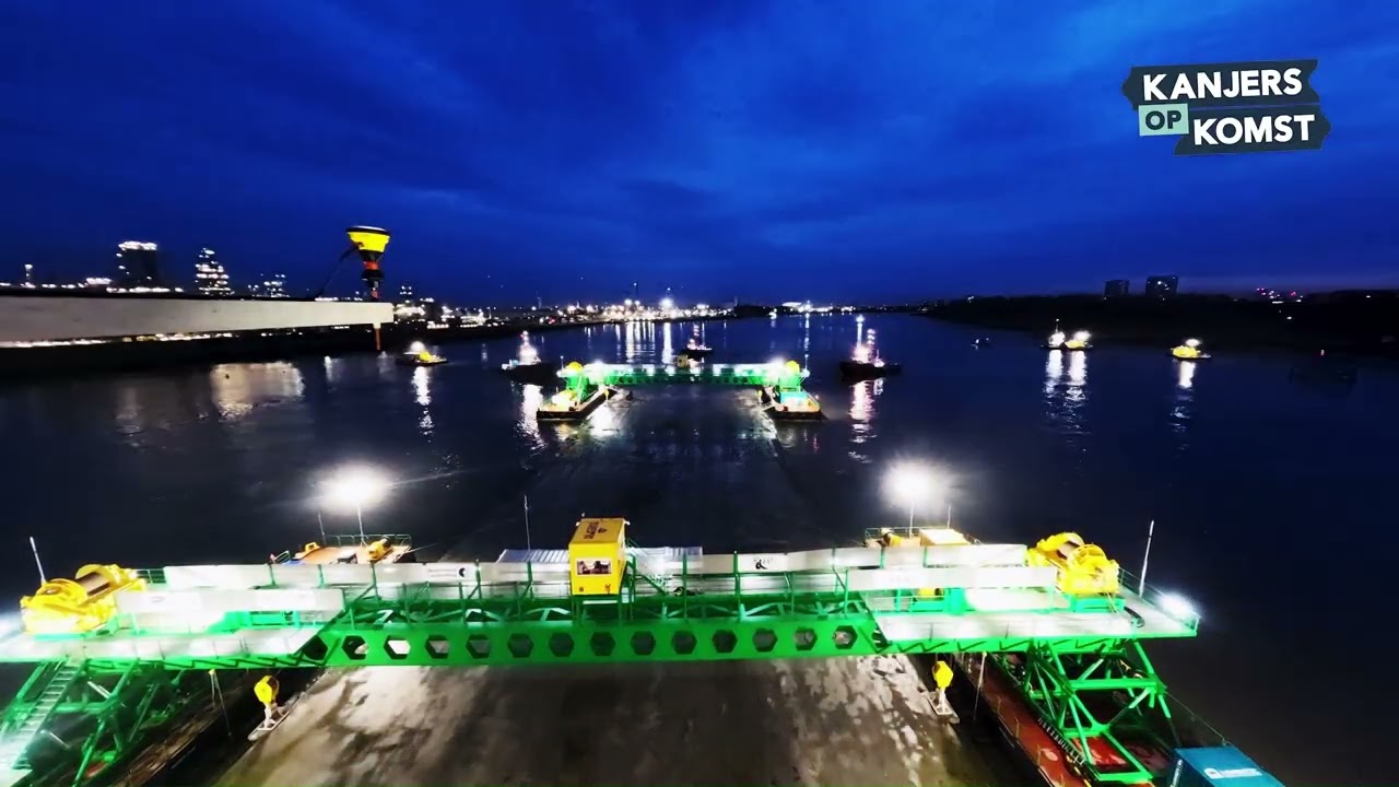 Timelapsevideo afzinken deel zes Scheldetunnel