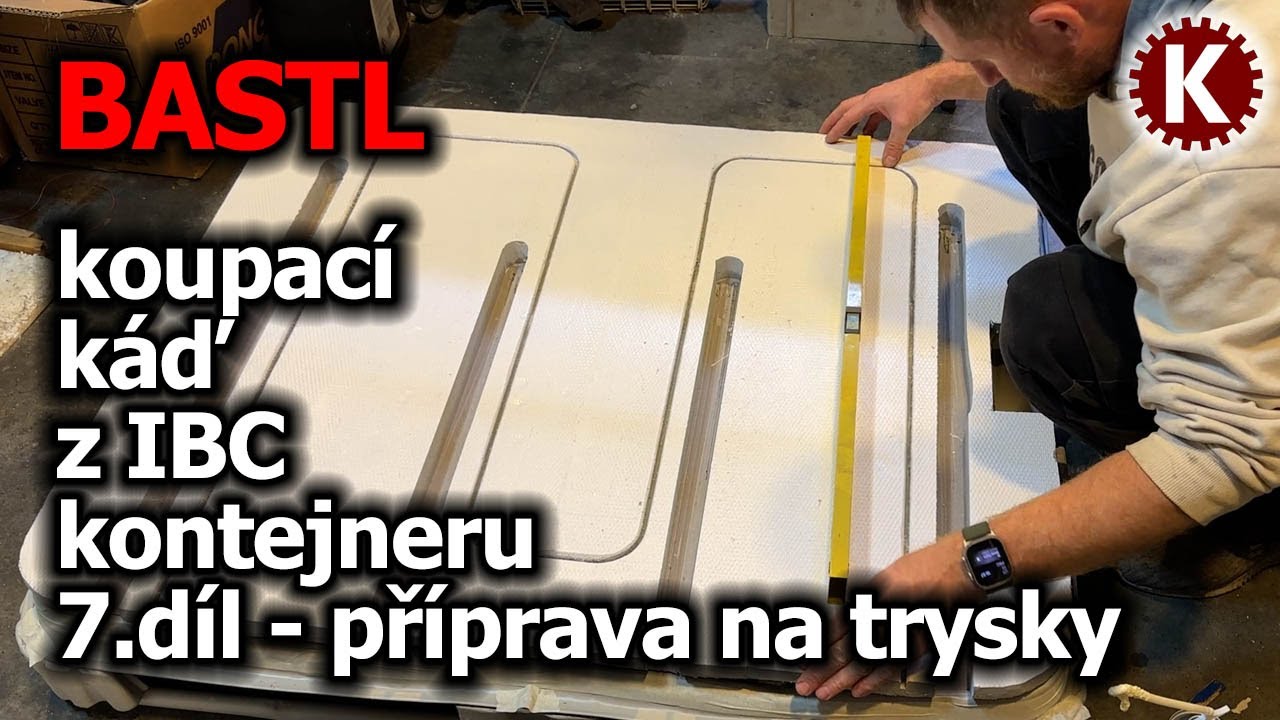 KOUPACÍ KÁĎ Z IBC KONTEJNERU - 7.díl - příprava na trysky, neonový LED pásek a na obkládání