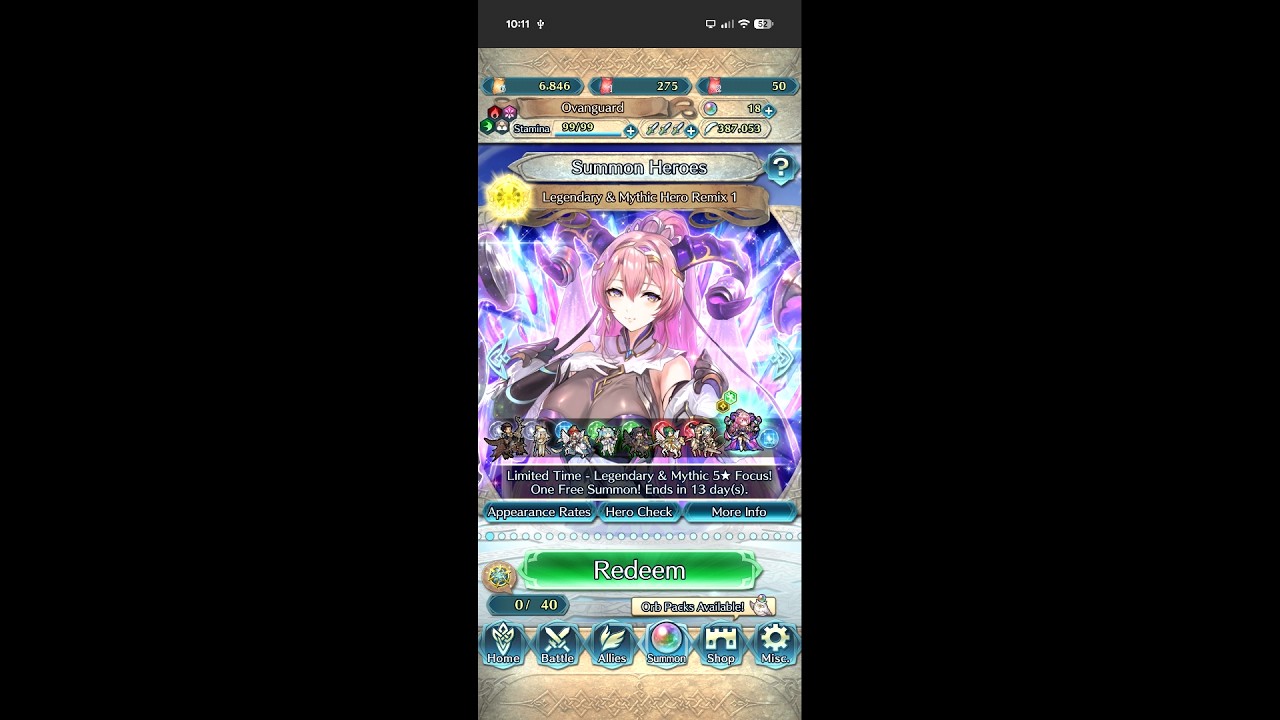 The next Legendary & Mythic Remix banner is live for a while for Fire Emblem Heroes