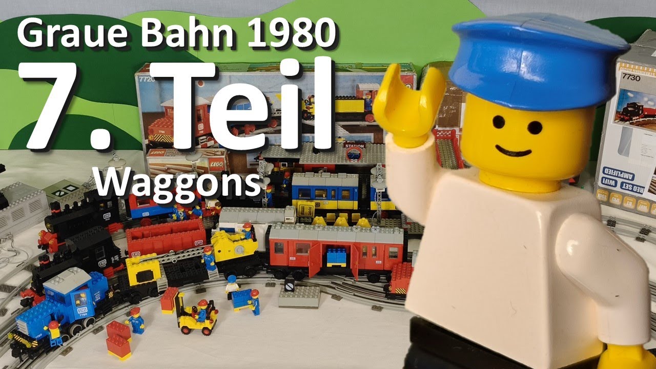 LEGO® Waggons 7814 und 7820 als 7. Teil der Grauen LEGO® Eisenbahn von 1980
