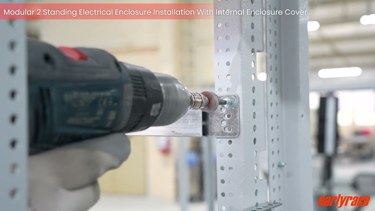 Modular 2 Standing Electrical Enclosure Installation With Internal Enclosure Cover