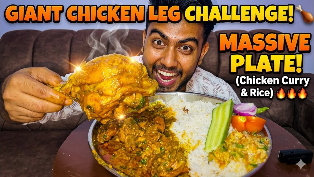 Eating spicy chicken leg and baigan ka chokha |chicken curry 
