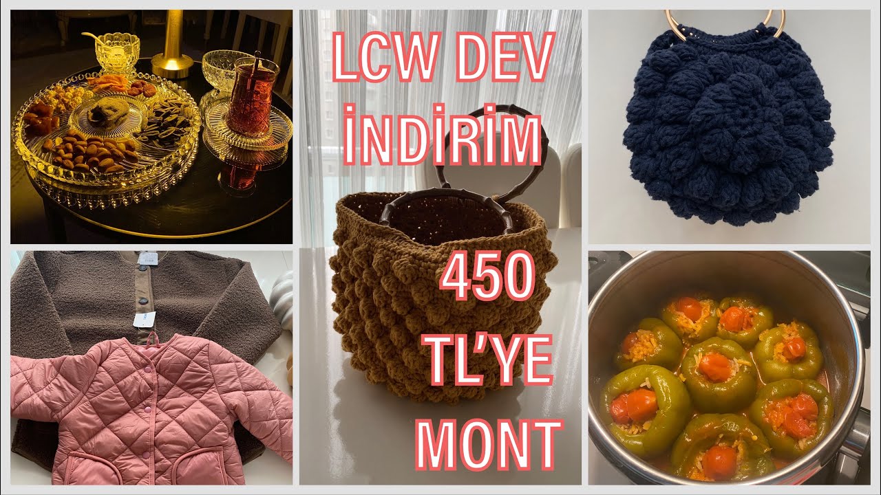 LCW İNDİRİMDEN ALDIKLARIM⁉️450 TL’YE MONT❌ÖRGÜ ÇANTALARIM🧶BİBER DOLMASI👌ÇEREZ TABAĞI✨