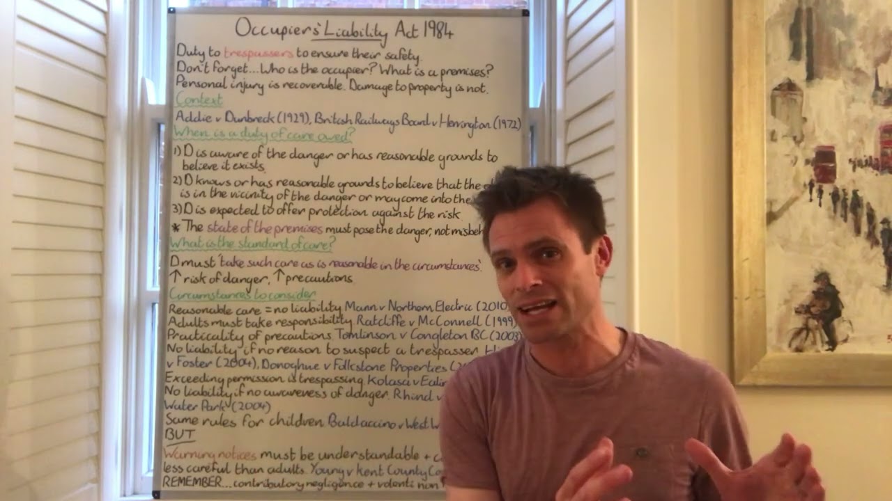 Law - Occupiers’ Liability Act 1984 explained