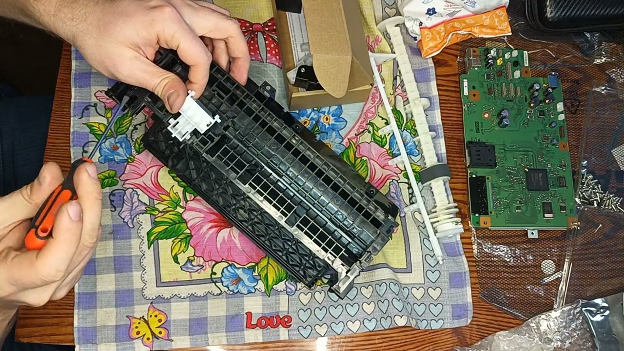 Ремонт блока подачи бумаги Epson L850, Замена вала подачи бумаги с роликами, а так же сборка